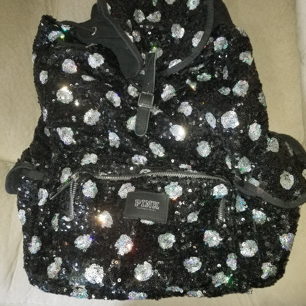 VICTORIA SECRET Pink Black/Silver Cheetah Sparkle!